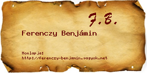 Ferenczy Benjámin névjegykártya