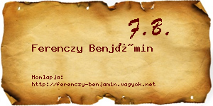 Ferenczy Benjámin névjegykártya