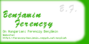 benjamin ferenczy business card